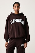 La Mania bluza z kapturem damska z bawełną LOS brązowa LOS