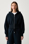 Patrizia Pepe bluza rozpinana z kapturem damska bawełniana granatowa 8M0076 J079