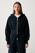 Patrizia Pepe bluza rozpinana z kapturem damska bawełniana granatowa 8M0076 J079
