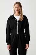 Patrizia Pepe bluza rozpinana z kapturem damska bawełniana czarna 8M0076 J079