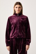 Puma bluza rozpinana damska welurowa Essentials Elevated bordowa 694021
