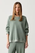 American Vintage bluza oversize damska bawełniana zielona USC03A