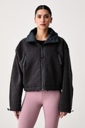 adidas by Stella McCartney prijelazna jakna za žene s flisom crna KR6226