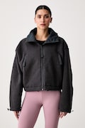 adidas by Stella McCartney prijelazna jakna za žene s flisom crna KR6226