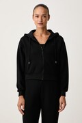 Guess bluza rozpinana z kapturem damska z wiskozą BRIANNA czarna V6BQ12 K6338