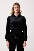 Guess μπλούζα γυναικεία βελούρ AMALIA μαύρη V6BQ08 K6302