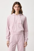Guess bluza rozpinana z kapturem damska welurowa AMALIA fioletowa V6BQ07 K6301