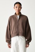 adidas Originals bluza rozpinana damska z bawełną Spacer brązowa KZ2189