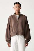 adidas Originals bluza rozpinana damska z bawełną Spacer brązowa KZ2189