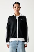 adidas Originals кофта на застібці жіноча з бавовною Beckenbauer чорна KV9560
