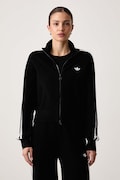 adidas Originals hanorac cu fermoar pentru femei cu vâscoză Firebird negru KS7366