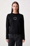 Guess Jeans hanorac pentru femei din bumbac negru W6YQ19 K4778