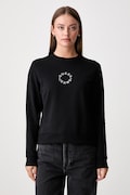 Guess Jeans hanorac pentru femei din bumbac negru W6YQ19 K4778