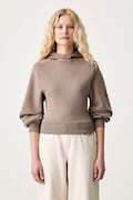 adidas bluza z kapturem damska z modalem Soft Lux brązowa KS7886