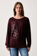 Guess sweter damski z wiskozą ESMERALDA bordowy W6BR51 Z1452