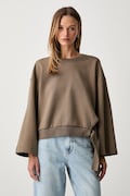 BOSS bluza damska z bawełną Essega1 brązowa 50562856