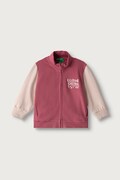 United Colors of Benetton mikina na zips detská bavlnená ružová 3J70G504H