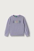 United Colors of Benetton felpa per bambini in cotone violetta 3J70G10NG