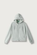 United Colors of Benetton mikina na zips s kapucňou detská bavlnená zelená 3J68C506D