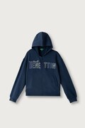 United Colors of Benetton mikina na zips s kapucňou detská bavlnená tmavomodrá 3J68C506D