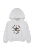 Converse bluza z kapturem dziecięca z bawełną biała 3CJ841