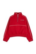 Levi's bluza dziecięca z bawełną MEET AND GREET HALF ZIP czerwona 3ER410