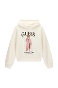 Guess bluza z kapturem dziecięca bawełniana beżowa J6BQ03 K6086