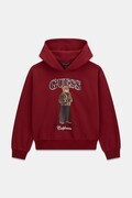 Guess bluza z kapturem dziecięca bawełniana bordowa J6BQ03 K6086