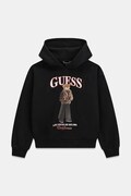 Guess bluza z kapturem dziecięca bawełniana czarna J6BQ03 K6086