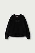 Elisabetta Franchi суичър за деца от памук черен EFFE185.C.FF017