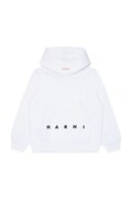 Marni bluza z kapturem dziecięca bawełniana biała M01883