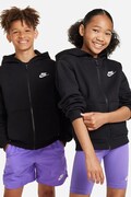 Nike bluza rozpinana z kapturem dziecięca z bawełną Nike Sportswear Club Fleece czarna FD3004