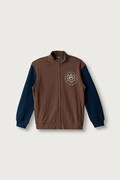 United Colors of Benetton bluza rozpinana dziecięca bawełniana brązowa 3J68C506E