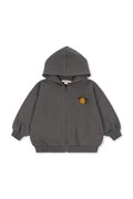 Konges Sløjd mikina na zips s kapucňou detská s bavlnou LOU SWEAT ZIP HOOD GOTS sivá KS106108