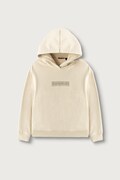 Napapijri bluza z kapturem dziecięca z bawełną B-NEW BOX LOGO H W beżowa NP0A8BA9N5E1
