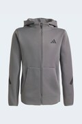adidas mikina na zips s kapucňou detská sivá KY6295