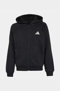 adidas μπλούζα με κουκούλα και κουμπιά παιδική με βαμβάκι μαύρη KS5138