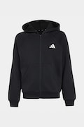 adidas μπλούζα με κουκούλα και κουμπιά παιδική με βαμβάκι μαύρη KS5138