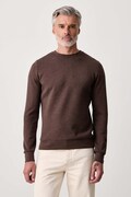 Mos Mosh bluza męska z bawełną Abel brązowa 510100
