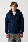 MOOSE KNUCKLES bluza rozpinana z kapturem z bawełną granatowa M32MS600
