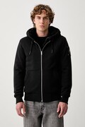 MOOSE KNUCKLES bluza rozpinana z kapturem z bawełną czarna M32MS600