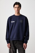 Filling Pieces суичър от памук мъжки тъмносин 422630501387