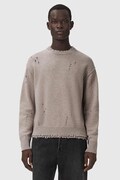 AllSaints sweter męski z wełną WOLF beżowy M017KF