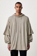 Rick Owens DRKSHDW Tommy Hustler кофта з капюшоном бавовняна чоловіча бежева DU02F6271 RN