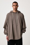 Rick Owens DRKSHDW Tommy Hustler кофта з капюшоном бавовняна чоловіча сіра DU02F6271 RN