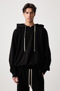 Rick Owens DRKSHDW Oversized mikina s kapucňou bavlnená pánska čierna DU02F6262 RIGP