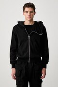 Rick Owens DRKSHDW Mountain mikina na zips s kapucňou bavlnená pánska čierna DU02F6286 RIG
