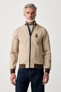 Aeronautica Militare bluza rozpinana męska bawełniana z elastanem beżowa FE2089UF00662