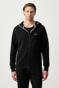 BOSS bluza lounge męska z bawełną Sense Hooded Jacket czarna 50566916