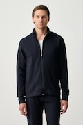BOSS hanorac de loungewear pentru bărbați cu bumbac Structure Zip Jacket bleumarin 50559332